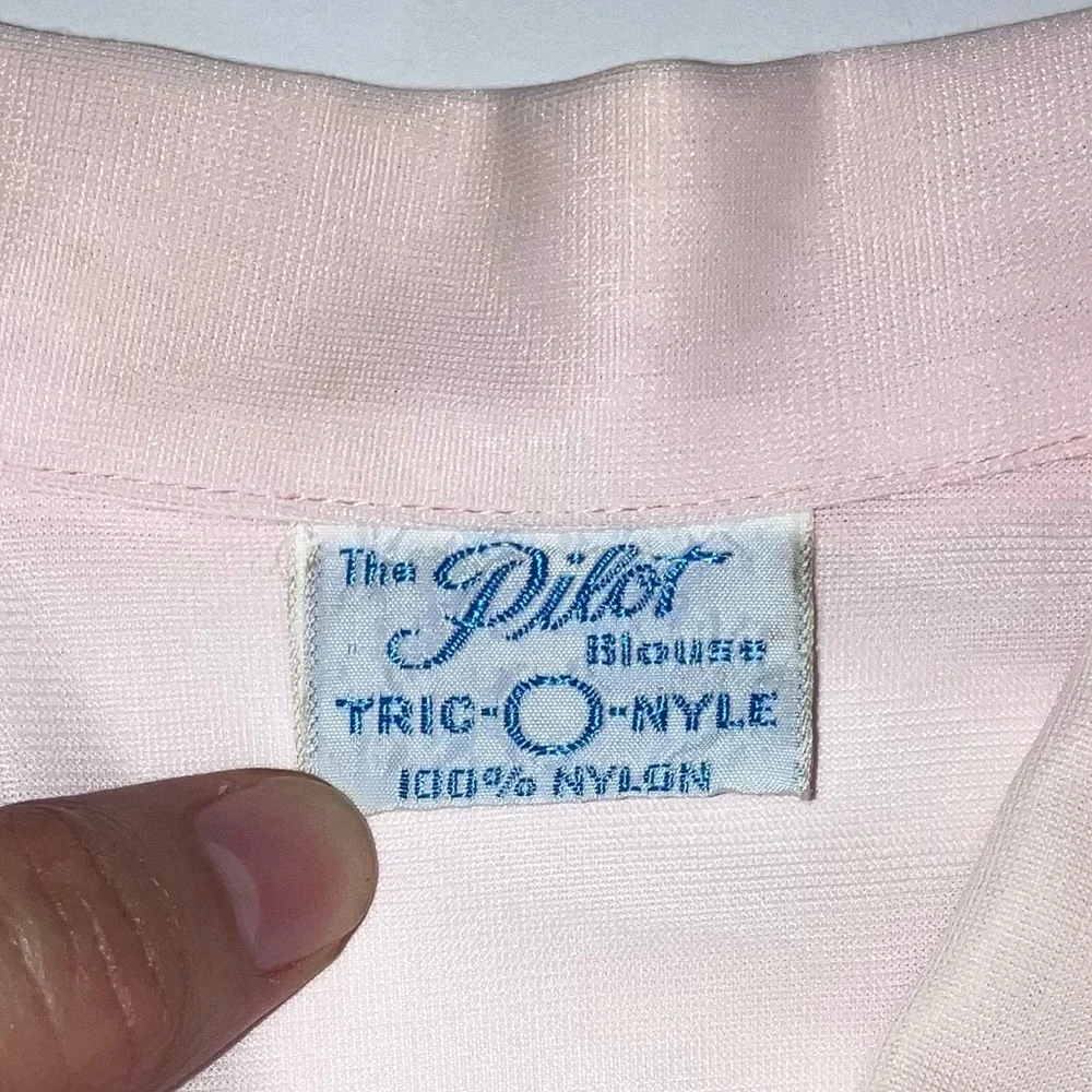 π VINTAGE Pink βThe Pilot Blouse,β small β EUC - Picture 2 of 9